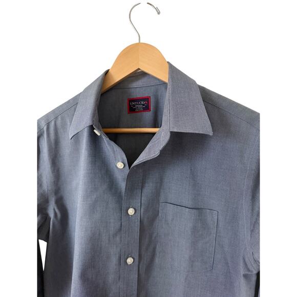Untuckit Men's Blue Medium Wrinkle Free Pio Cesare Button Down Shirt NWOT - Picture 2 of 5